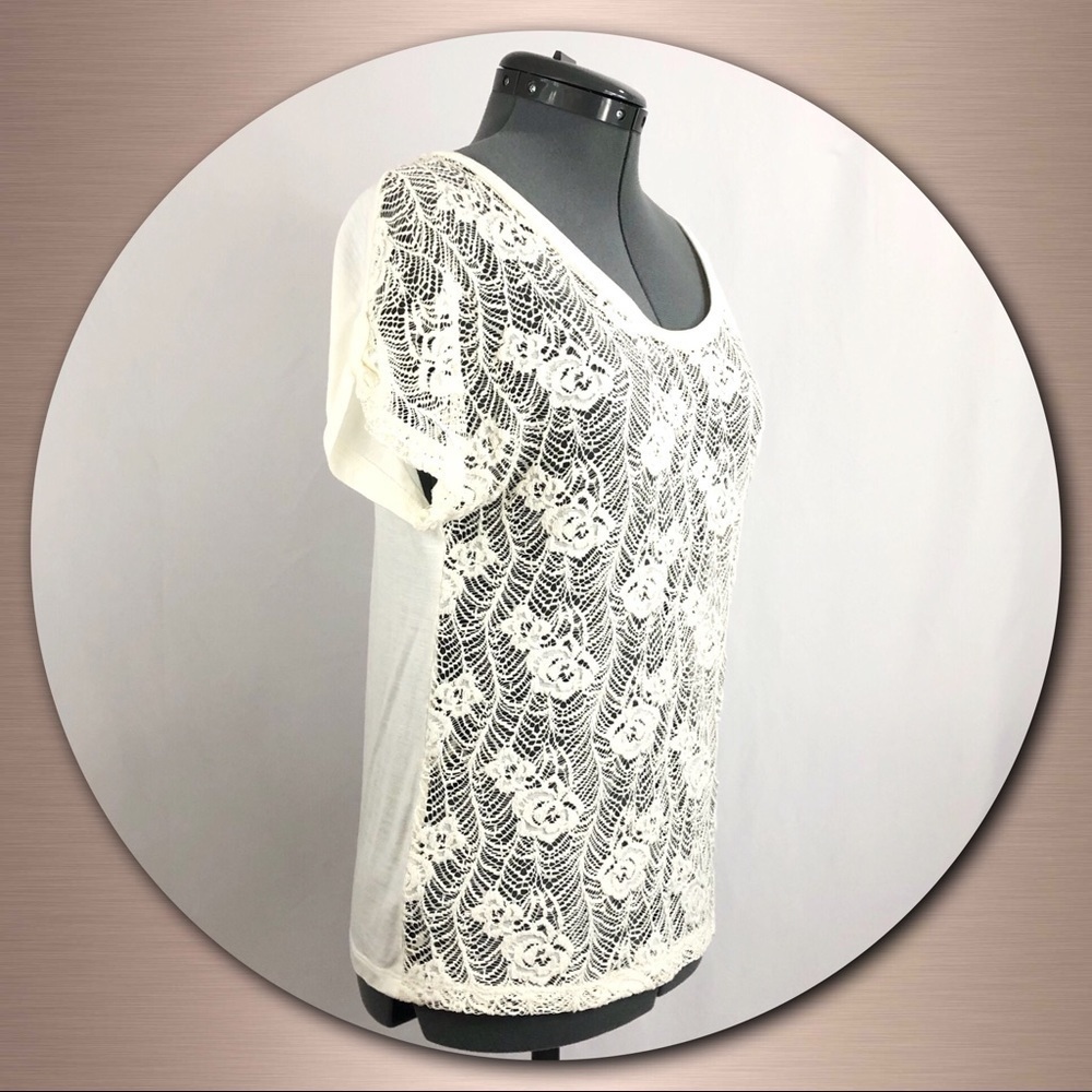 charlotte Russe Sexy Ivory Lace Front Top - Picture 2 of 8